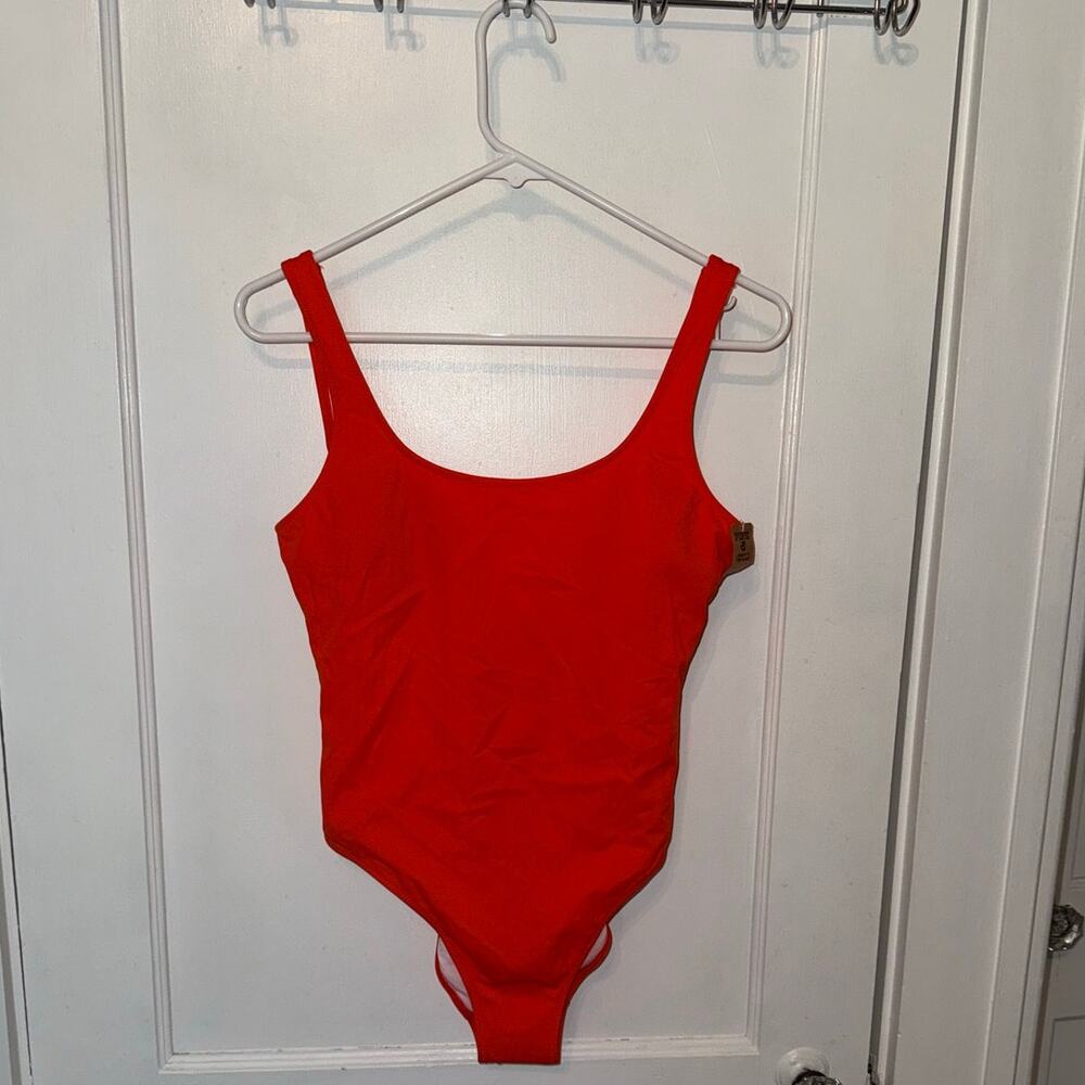 New Victoria's Secret PINK Low Back Cheeky One Piece Swimsuit Orange size M